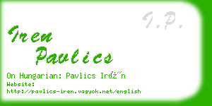 iren pavlics business card